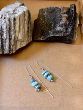 Load image into Gallery viewer, Larimar Threader Earrings
