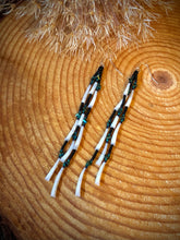 Load image into Gallery viewer, Aurora/Northern Lights Matte Black Tusk Shell Strand Earrings
