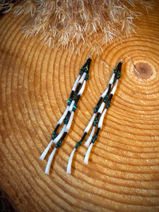 Aurora/Northern Lights Matte Black Tusk Shell Strand Earrings