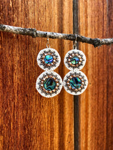 Load image into Gallery viewer, Beaded Rose gold Abalone Earrings
