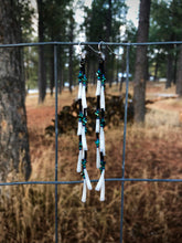 Load image into Gallery viewer, Aurora/Northern Lights Matte Black Tusk Shell Strand Earrings
