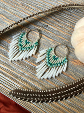 Load image into Gallery viewer, Gold, Shell, and Amazonite Earrings
