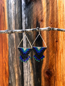 Northern Lights Beaded Triangles with Fringe