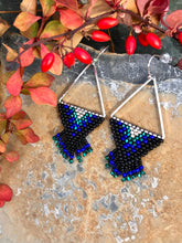 Load image into Gallery viewer, Northern Lights Beaded Triangles with Fringe
