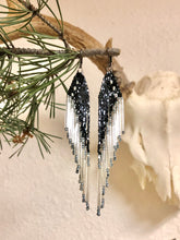 Load image into Gallery viewer, Metallic Beaded Fringe Wing Earrings

